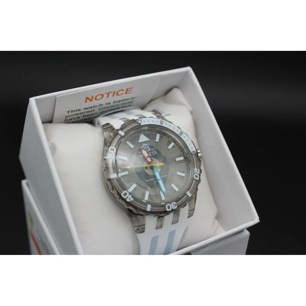 Invicta‎ Subaqua 69448 Quartz Watch White Silicone Strap Grey Case Dragon Dial